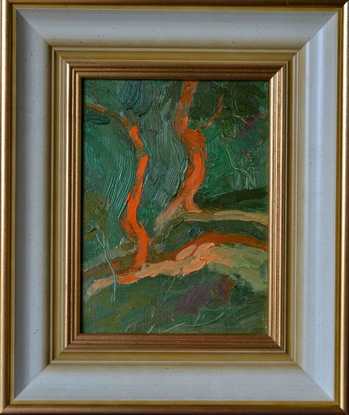Goran Margetic, Olivenbäume, 2018. Öl auf Leinwand, 24x18 cm